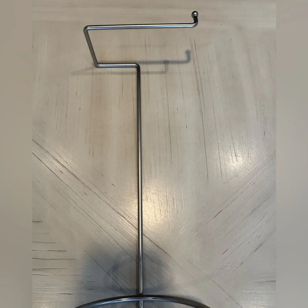 Mainstays Freestanding Satin Nickel Steel Toilet Paper Holder with Storage